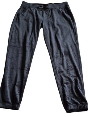 Lilly Pulitzer Size Large Black Mallie Velour Jogger Pants Very Soft